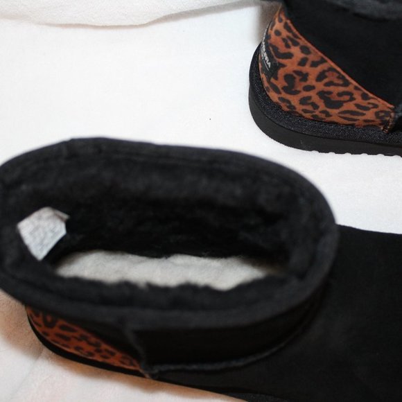 UGG KOOLABURRA MINI‎ SUEDE LEOPARD BOOTIES BLACK - Picture 5 of 8